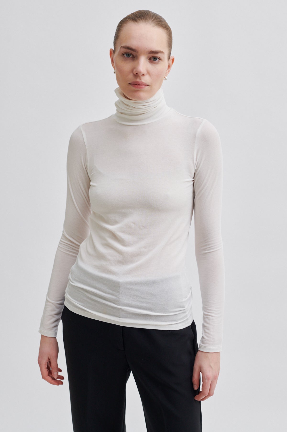 Matima T-Neck langærmet t-shirt - Off white